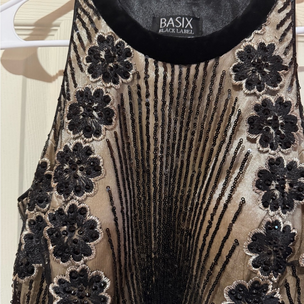 Basix Black and Gold Floral Maxi Dress NWT - Picture 5 of 9